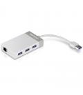 Hub usb 3.0 trendnet tu3-etgh3/ 3xusb/ 1xrj45/ blanco y gris