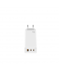 LEOTEC CARGADOR 65W GaN CARGA RAPIDA 2 USB TIPO-C PD 1 USB-A BLANCO