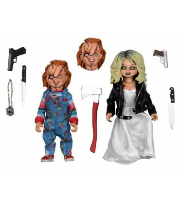 Pack 2 figuras bride of chucky chucky & tiffany 20 cm