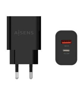 Cargador de Pared Aisens A110-0682/ 1xUSB Tipo-C/ 1x USB/ 20W