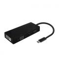 Conversor USB Tipo-C Aisens A109-0679/ HDMI Hembra - VGA Hembra - DVI Hembra - DisplayPort Hembra/ 15cm/ Negro