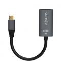 Conversor HDMI 4K 60Hz Aisens A109-0683/ HDMI Hembra - USB Tipo-C Macho/ 15cm/ Gris