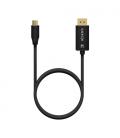 AISENS Cable Conversor Aluminio USB-C a Displayport 8K@60Hz, USB-C/M-DP/M, Negro, 0.8M