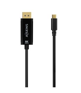 Cable Conversor Aisens A109-0689/ USB Tipo-C Macho - DisplayPort Macho/ 1.8m/ Negro