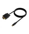 Cable Conversor Aisens A109-0693/ USB Tipo-C Macho - VGA Macho/ 1.8m/ Negro