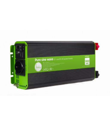 INVERSOR CORRIENTE DC-AC GEMBIRD COCHE DE ONDA SINUSOIDAL PURA DE 12 V 1000 W