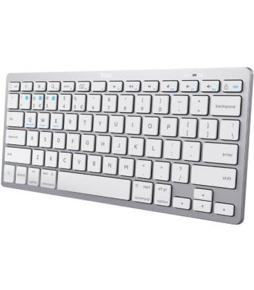 Teclado compacto inalámbrico por bluetooth trust 24654/ plata