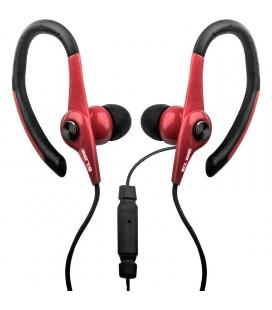 Auriculares deportivos elbe au-107-mic/ con micrófono/ jack 3.5/ rojo y negro