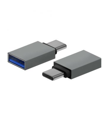 Adaptador USB 3.2 Aisens A108-0718/ USB Hembra - USB Tipo-C Macho/ Gris