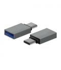 Adaptador USB 3.2 Aisens A108-0718/ USB Hembra - USB Tipo-C Macho/ Gris