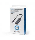 Adaptador USB Tipo-C Aisens A109-0709/ USB Tipo-C Macho - RJ45 Hembra/ 1000Mbps/ 15cm/ Gris