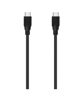 Cable USB 3.2 Tipo-C Aisens A107-0702 20GBPS 5A 100W/ USB Tipo-C Macho - USB Tipo-C Macho/ 1m/ Negro