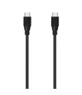 Cable USB 3.2 Tipo-C Aisens A107-0702 20GBPS 5A 100W/ USB Tipo-C Macho - USB Tipo-C Macho/ 1m/ Negro