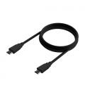 Cable USB 3.2 Tipo-C Aisens A107-0702 20GBPS 5A 100W/ USB Tipo-C Macho - USB Tipo-C Macho/ 1m/ Negro