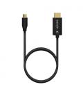 Cable Conversor Aisens A109-0711/ USB Tipo-C Macho/ HDMI 8K Macho/ 1m/ Negro