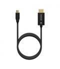 Cable Conversor Aisens A109-0712/ USB Tipo-C Macho/ HDMI 8K Macho/ 2m/ Negro