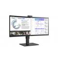 Monitor Profesional Ultrapanorámico Curvo LG 34BQ77QC-B 34"/ WQHD/ Webcam/ Multimedia/ Negro