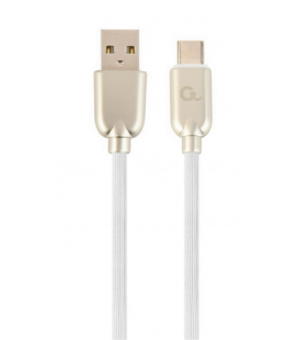 CABLE DE CARGA Y DATOS GEMBIRD USB TIPO C DE CAUCHO PREMIUM, 2M, BLANCO