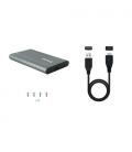 TooQ Caja Externa para Discos de 2,5” HDD/SSD, Gris