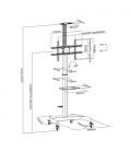 Soporte de Pie Inclinable/ Giratorio con Ruedas y Manivela Aisens FT70TE-169 para TV 37-70"/ hasta 50kg