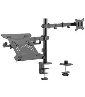 Ewent EW1519 soporte para ordenador portátil Soporte de mesa con estante para ordenador portátil y brazo para monitor Negro 39,6