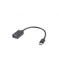 Adaptador USB A a USB C Lanberg AD-OTG-UC-01 0,15m USB 2.0 0,48 Gbit/s Negro