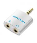 Vention Adaptador Audio BDBW0/ Jack 3.5 Macho - 2x Jack 3.5 Hembra/ Blanco