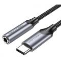 Vention Adaptador Audio BGMHA/ Jack 3.5 Hembra - USB Tipo-C Macho/ 10cm/ Gris