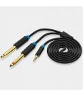 Vention Cable Estéreo BACBF/ Jack 3.5 Macho - 2x Jack 6.5 Macho/ 1m/ Negro