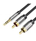 Vention Cable Estéreo BCFBF/ Jack 3.5 Macho - 2x RCA Macho/ 1m/ Negro