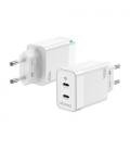 Cargador Gan de Pared Aisens ASCH-45W2P005-W/ 2xUSB Tipo-C/ 45W