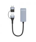 Adaptador USB 3.2 Gen1 Aisens A109-0710/ USB Macho - USB Tipo-C Macho - RJ45 Hembra/ 2500Mbps/ 15cm/ Gris