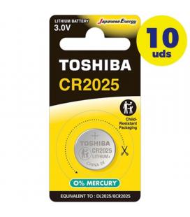 Pack de 10 pilas de botón toshiba cr2025 cp-1c/ 3v
