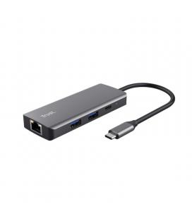 Docking USB Tipo-C Trust Dalyx/ 2xUSB/ 2xUSB Tipo-C/ 1xHDMI/ 1xRJ45/ Gris