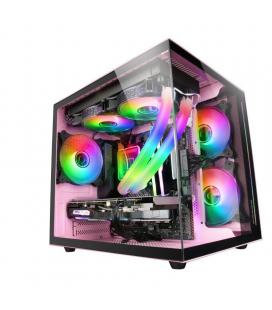 Caja gaming minitorre mars gaming mc-view/ rosa