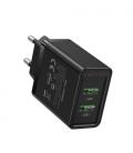 Vention Cargador de Pared FBAB0-EU/ 2xUSB/ 18W/ Negro