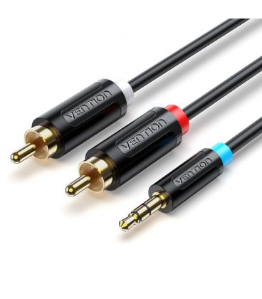 Vention Cable Estéreo BCLBI/ Jack 3.5 Macho - 2x RCA Macho/ 3m/ Negro