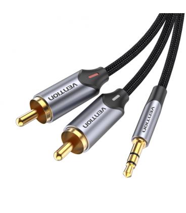 Vention Cable Estéreo BCNBF/ Jack 3.5 Macho - 2x RCA Macho/ 1m/ Gris