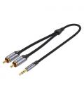 Vention Cable Estéreo BCNBF/ Jack 3.5 Macho - 2x RCA Macho/ 1m/ Gris