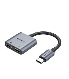 Vention Conversor USB Tipo-C BGZHA/ USB Tipo-C Macho - 2x USB Tipo-C Hembra (Audio y Carga)