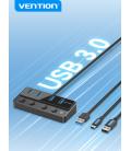 Vention Hub USB 3.0 CHWBF/ 4xUSB/ 1xUSB Tipo-C PD/ Incluye cable Carga USB Macho - USB Tipo-C Macho