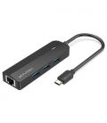 Vention Docking USB Tipo-C TGPBB/ 3xUSB/ 1xRJ45/ 1xUSB Micro B PD/ Negro