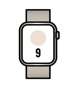 Apple watch series 9/ gps/ 41mm/ caja de aluminio blanco estrella/ correa deportiva loop blanco estrella