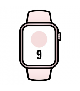 Apple watch series 9/ gps/ 41mm/ caja de aluminio rosa/ correa deportiva rosa claro m/l