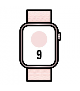 Apple watch series 9/ gps/ 41mm/ caja de aluminio rosa/ correa deportiva loop rosa claro