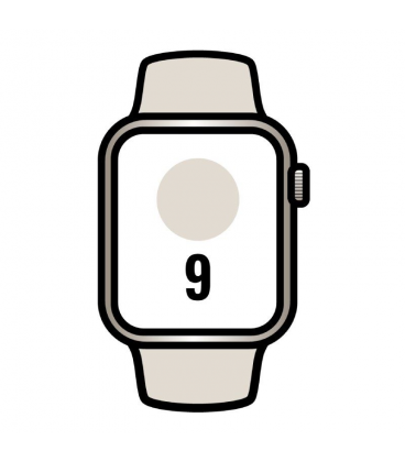 Apple watch series 9/ gps/ 45mm/ caja de aluminio blanco estrella/ correa deportiva blanco estrella s/m