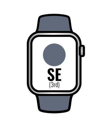 Apple watch se 3rd/ gps/ 44mm/ caja de aluminio plata/ correa deportiva azul tempestad m/l