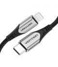 Vention Cable USB 2.0 Tipo-C Lightning TACHH/ USB Tipo-C Macho - Lightning Macho/ 2m/ Gris y Negro