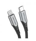 Vention Cable USB 2.0 Tipo-C Lightning TACHH/ USB Tipo-C Macho - Lightning Macho/ 2m/ Gris y Negro