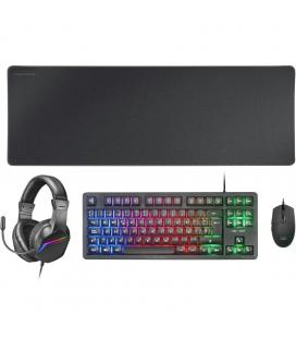 Pack gaming mars gaming mcp-rgb3/ teclado rgb + ratón óptico + alfombrilla xxl + auriculares